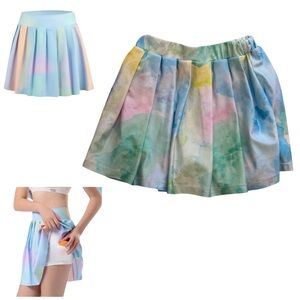 Pastel Watercolor  Tennis Skirt - Multicolor